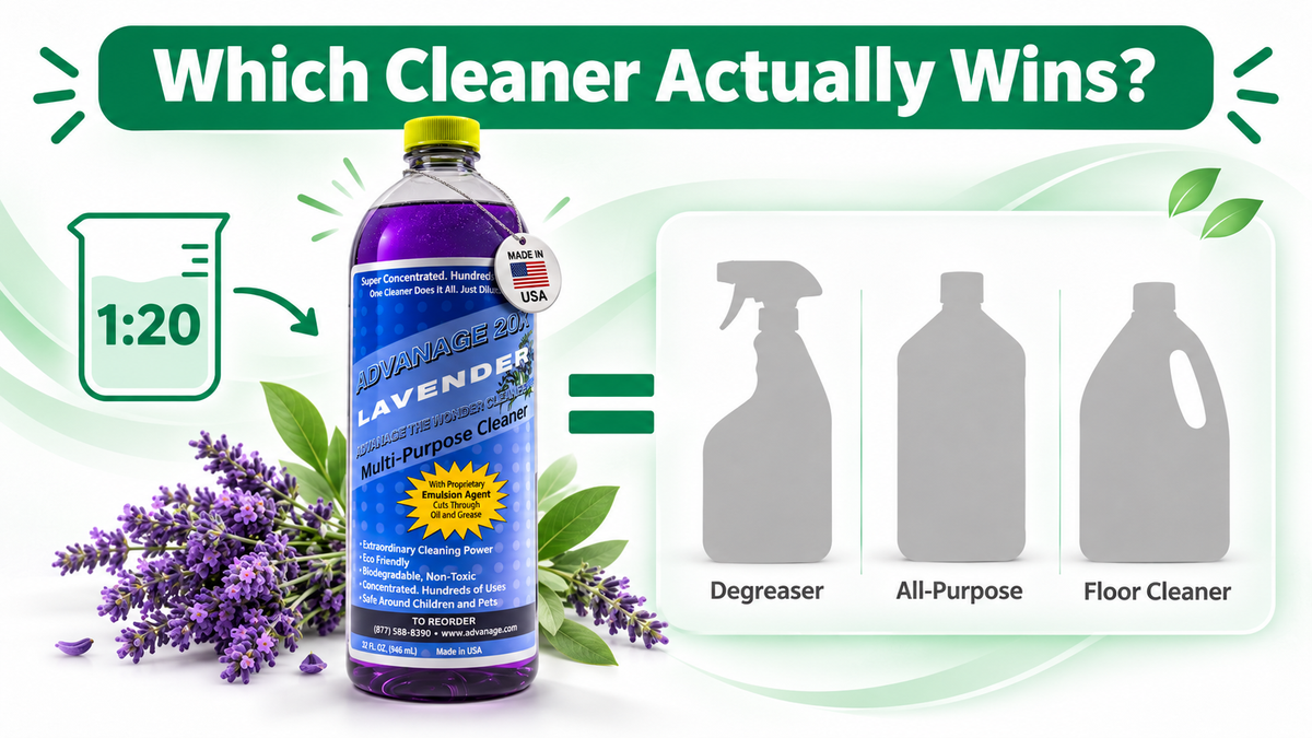 ADVANAGE 20X vs. Totally Awesome & Simple Green: Which Cleaner Wins?