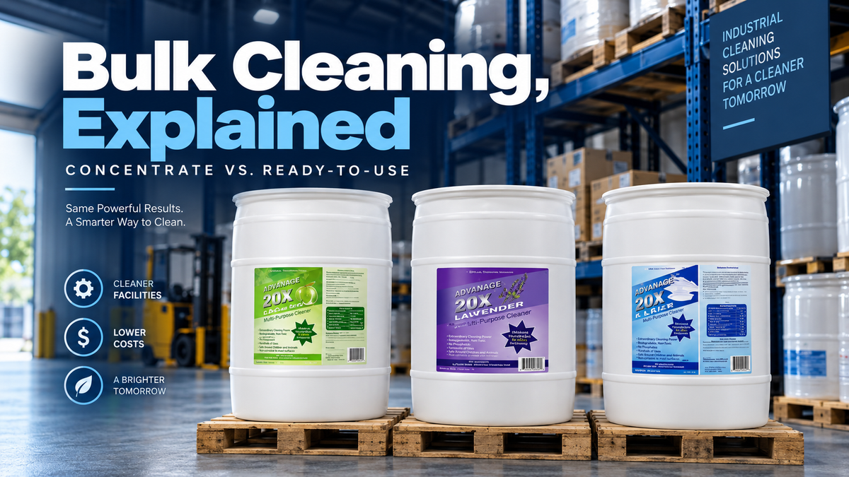 Bulk Cleaning Supplies for Business: Drums, Totes & Dilution Control Explained
