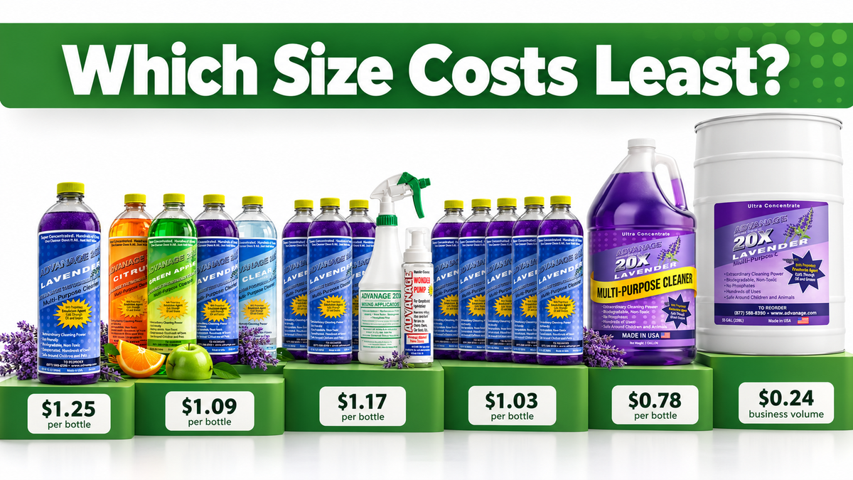 Quart, Gallon, 5-Quart Special, or MultiPack: Which ADVANAGE 20X Size Gives You the Lowest Cost per Bottle?